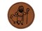 Biblical Shepherd Sheep Staff Crook Round Iron-On Engraved Faux Leather Patch Applique - 2.5"